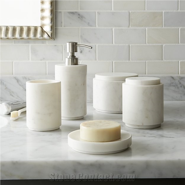 Banswara White Marble Bathroom Accessories