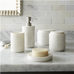 Banswara White Marble Bathroom Accessories