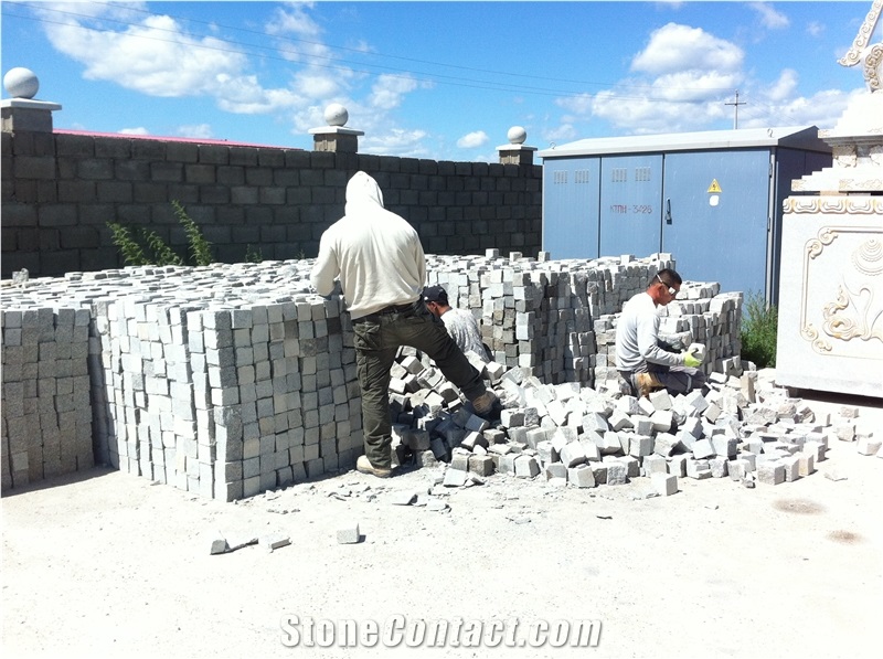 Mongolian White Granite Stone Cubes