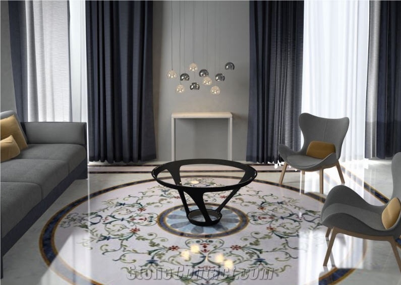 Takt Parisian Classic Waterjet Marble Floor Pattern
