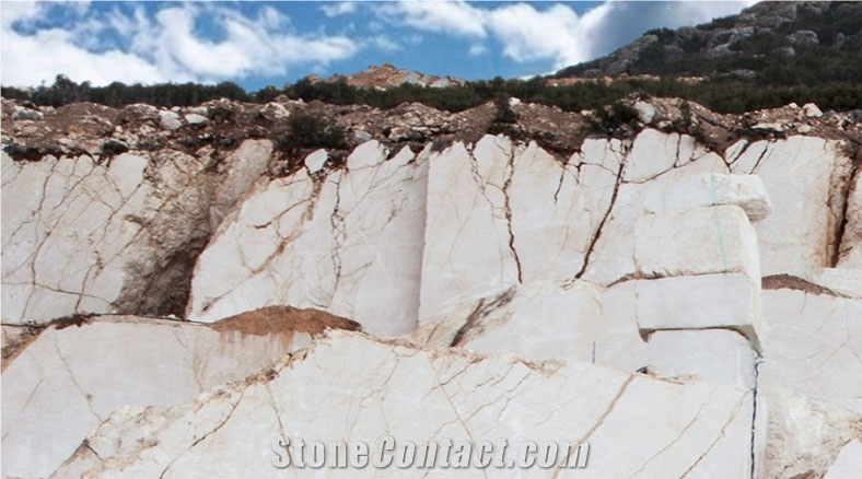 Burdur Bai Yulan Beige, Burdur White Pearl Marble Blocks