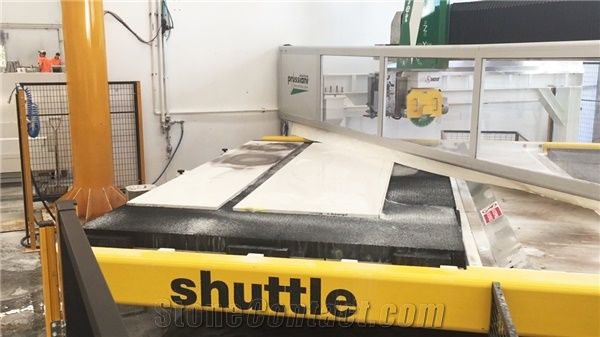 Cut & Jet Shuttle-Saw + waterjet + Bridge Cut & Move + automatic rotating table system