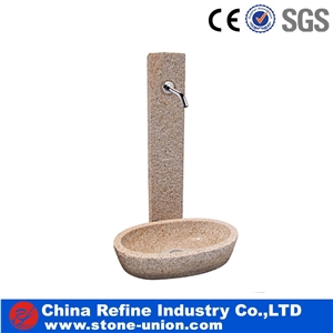Beige Granite Bird Bath Fountains Garden,Light Beige Granite Fountain