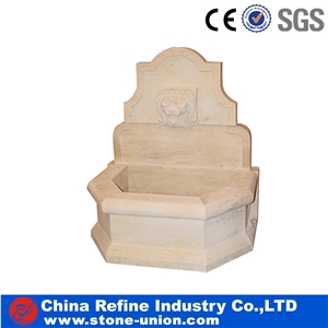 Beige Sandstone Wall Mounted Fountain