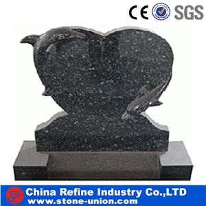 Black Pearl Heart Tombstones, Upright Monuments ,Granite Family Monuments,Western Style Polished Monument & Tombstone