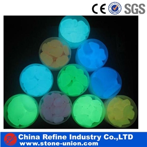 Cheap Garden crushed and round glass glow pebble&wholesale glow pebble