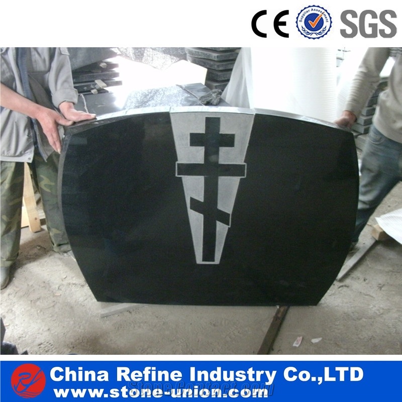 China Factory European Signle Heart Monument G654 Black Granite Tombstone & Headstone