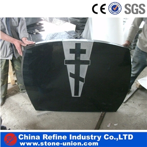 China Factory European Signle Heart Monument G654 Black Granite Tombstone & Headstone