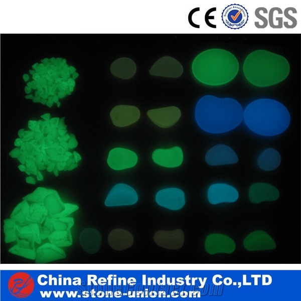 Garden Glowing the Dark Pebble& Glow Pebble Tiles &Glow Stone&Blue Glow Pebble in Garden &Crush Pebble Paving Walkway Decorative Glow in the Dark