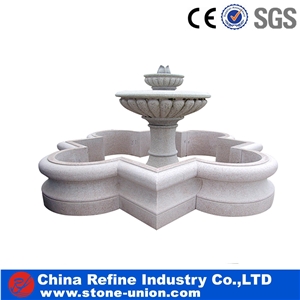 Hand Carved Fountain, White Granite Garden Fountains