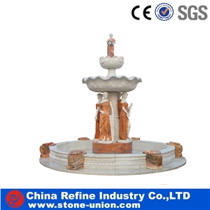 Hunan White Marble Sculptured Fountains/Garden Fountains,Big Sculptured Fountains/Garden Fountains