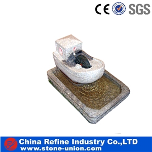 Multicolor Granite Sculptured Fountains Handcarved Exterior Fountains Outdoor Decoration Landscaping Furnitures
