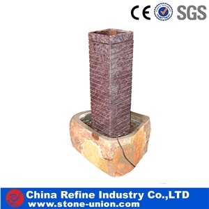 Natural Carved Fountain,Lilac Granite Fountain for Outdoor Decoration,Red Granite Fountains