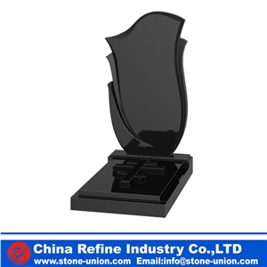 Russian Style Monument & Tombstone, Shanxi Black Granite Upright Monuments