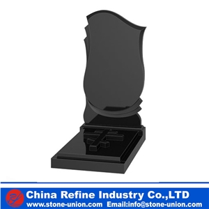 Russian Style Monument & Tombstone, Shanxi Black Granite Upright Monuments
