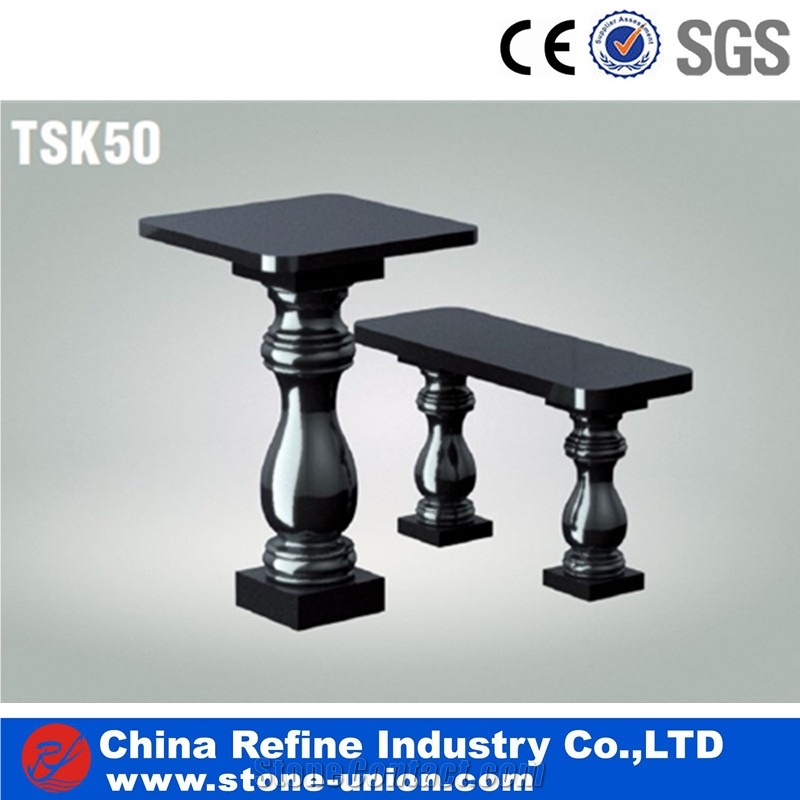 Russian Style Monument & Tombstone, Shanxi Black Granite Upright Monuments