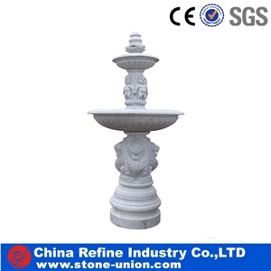 White Granite Sculptured Handcarved Exterior Fountains for Garden Decoration