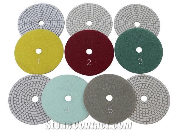 5 Step Super Premium Resin Diamond Polishing Pads for Granite, Marble and Darker Quartz or Engineered Stone