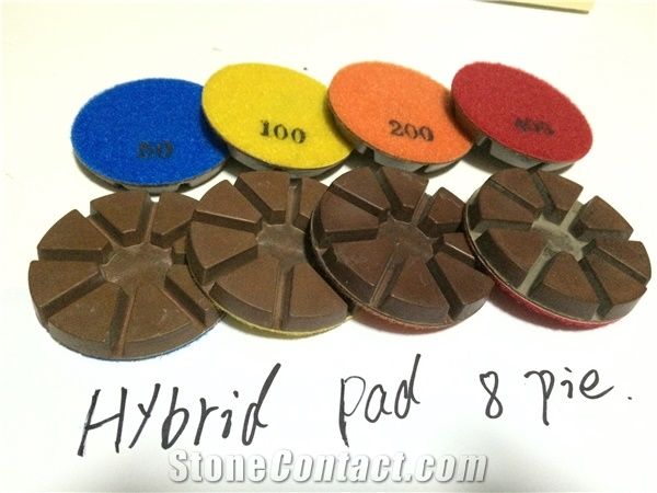 80mm (3") Copper Bond Hybrid Pad for Terrazzo and Concrete Floor 8 Pie