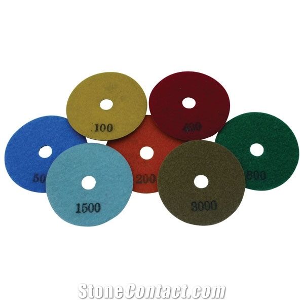 China Best Professional Wet Quartz Engineered Stone Diamond Polishing Pads 100mm