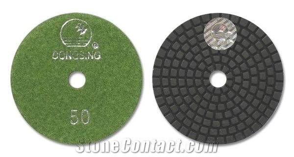 Economy Wet Diamond Polishing Pads with Silver Dongsing Logo for Granite, Marble - Ds1
