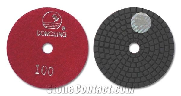Economy Wet Diamond Polishing Pads with Silver Dongsing Logo for Granite, Marble - Ds1