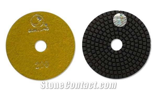 Economy Wet Diamond Polishing Pads with Silver Dongsing Logo for Granite, Marble - Ds1