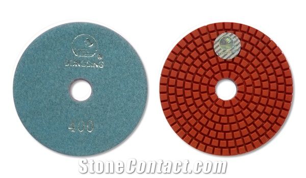 Economy Wet Diamond Polishing Pads with Silver Dongsing Logo for Granite, Marble - Ds1