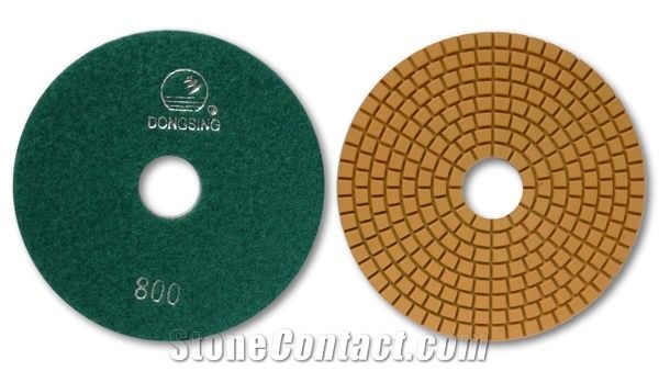 Economy Wet Diamond Polishing Pads with Silver Dongsing Logo for Granite, Marble - Ds1