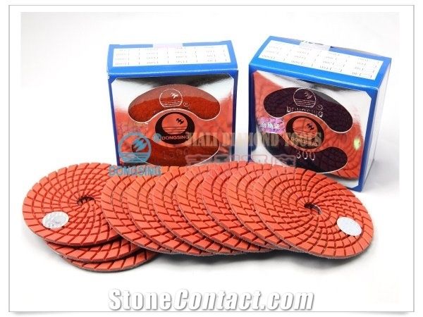 Economy Wet Diamond Polishing Pads with Silver Dongsing Logo for Granite, Marble - Ds2