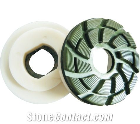 Multi Edge Discs with Snail-Lock for Bullnose Profile for In-Line Polishing Machines