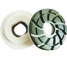 Multi Edge Discs with Snail-Lock for Bullnose Profile for In-Line Polishing Machines Multi Edge Discs with Snail-Lock for Bullnose Profile for In-Line Polishing Machines