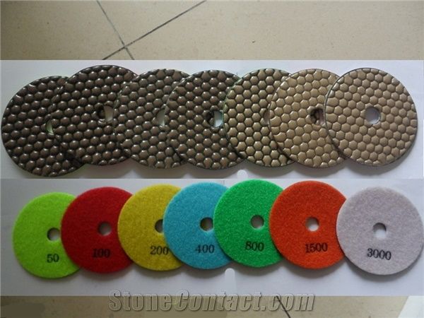 Premium Dry Diamond Polishing Pads Ideal for Use on Granite, Quartz and Harder Marbles