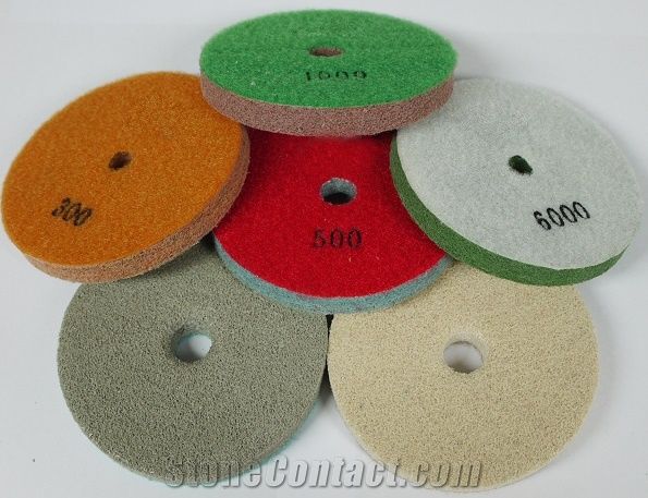 Quartz Rigid Sponge Diamond Polishing Pads for Marble, Quartz Engineered Stone and Concrete