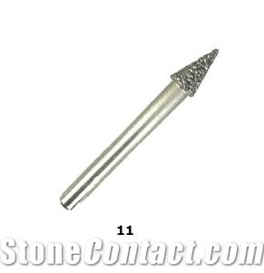 Vacuum Brazed Diamond Burs #11 - Small Cone