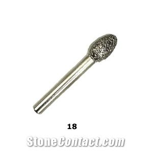 Vacuum Brazed Diamond Burs #18 - Football Shaped