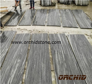 Nero(Negro) Santiago,G302 Flamed and Brushed Tiles,Biasca Gneiss,Black Wood Vein Granite,Glazed G302 Grey Negro Big Uncut Slabs&Tiles,Chinese Shandong Dark Grey Landscape Stone