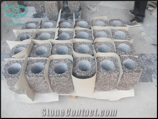 Black/Grey Polished Square Vases Tombstone & Monument Vase