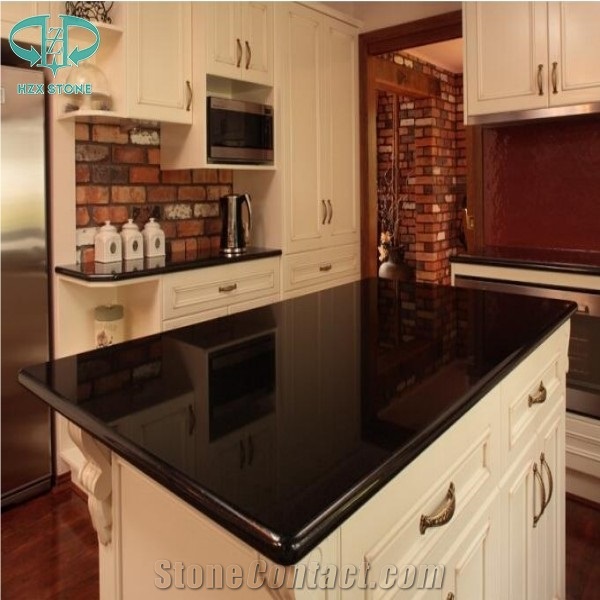 Chinese Absolute Black Granite Countertops,Pure Black Granite Slabs,Black Granite Tiles,Kitchen Countertops,Kitchen Island,Bench Tops,Bar Top,Kitchen Worktops