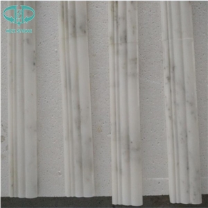 Customized Oriental White Marble Skirting,Rope Moldings,Pencil Liners,Border Decos,Strips,China Statuary White Marble,Statuario White Marble