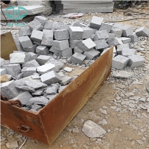 G341 China Shandong Laizhou Granite, Cobble Stone, Cubestone, Paver Stone, Courtyard Road Pavers, Flamed Exterior Pattern, Walkway Paver