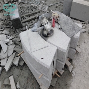 G341 China Shandong Laizhou Granite, Grey Sesame Granite Kerbs, Curbs, Kerbstone, Curbstone, Flamed Granite, Curved Road Paver