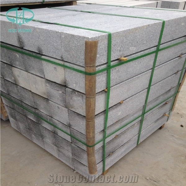 G341 Grey Granite Kerbs, China Grey Granite,China Shandong Laizhou Granite, Steps, Kerbs, Kerbstone, Flamed Grey Granite Kerbstone, Sesame Grey