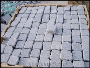 G601 Granite Cube Stone, Light Grey Granite Cobble Stone for Paving Outside