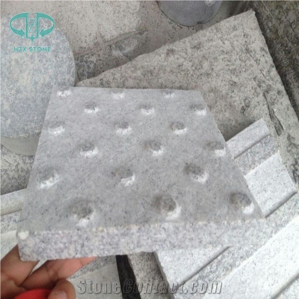 G603 China Silver White Star White Sesame White Bianco Crystal Grantie Flamed Sandblast Tactile Pedestrian Paver Blind Road Paver,Blind Paving Stone
