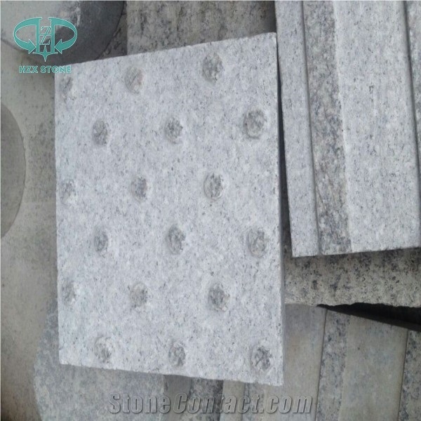 G603 China Silver White Star White Sesame White Bianco Crystal Grantie Flamed Sandblast Tactile Pedestrian Paver Blind Road Paver,Blind Paving Stone