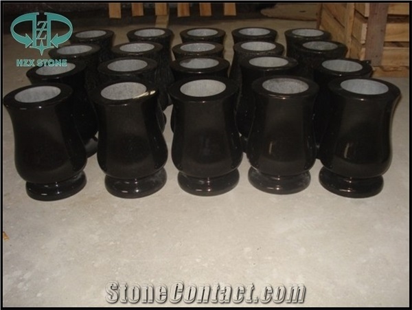 Granite Stone Vases, Shanxi Black Granite Vases