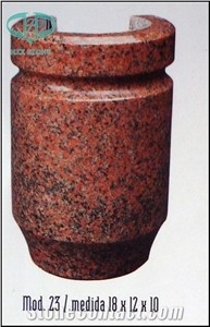Granite Tombstone Monument Urn, Vase & Bench