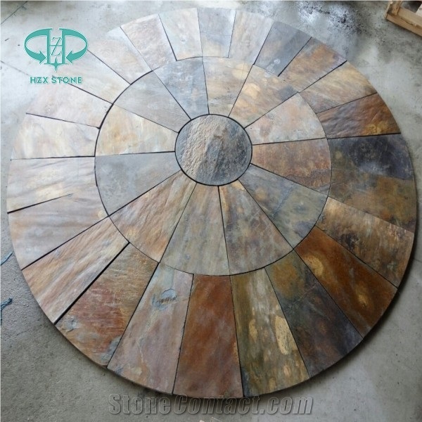 Rustic Slate Floor Tile/Paving/Wall-cladding Culture Stone/Circle