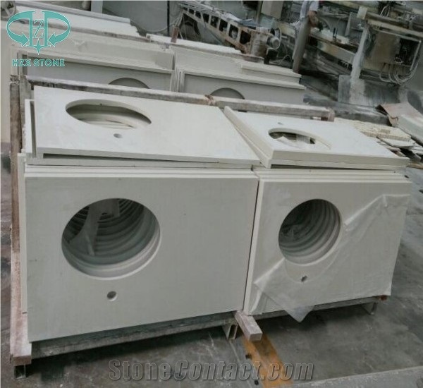 White Quartz Stone, Artificial White Quartz Countertop, White Caesar Quartz,Pure White Artificial Stone for Kitchen Countertops/Work Tops/Kitchen Tops/Kitchen Island Tops/ Quartz Countertops
